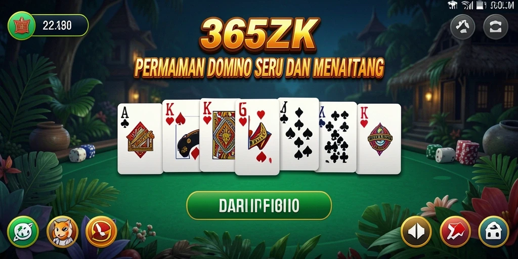 Tampilan gameplay seru dalam permainan Domino 365ZK.