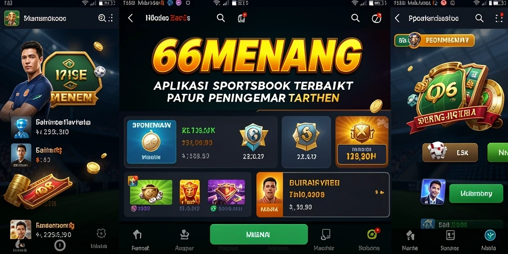 Tampilan antarmuka pengguna 66MENANG yang modern dan interaktif.