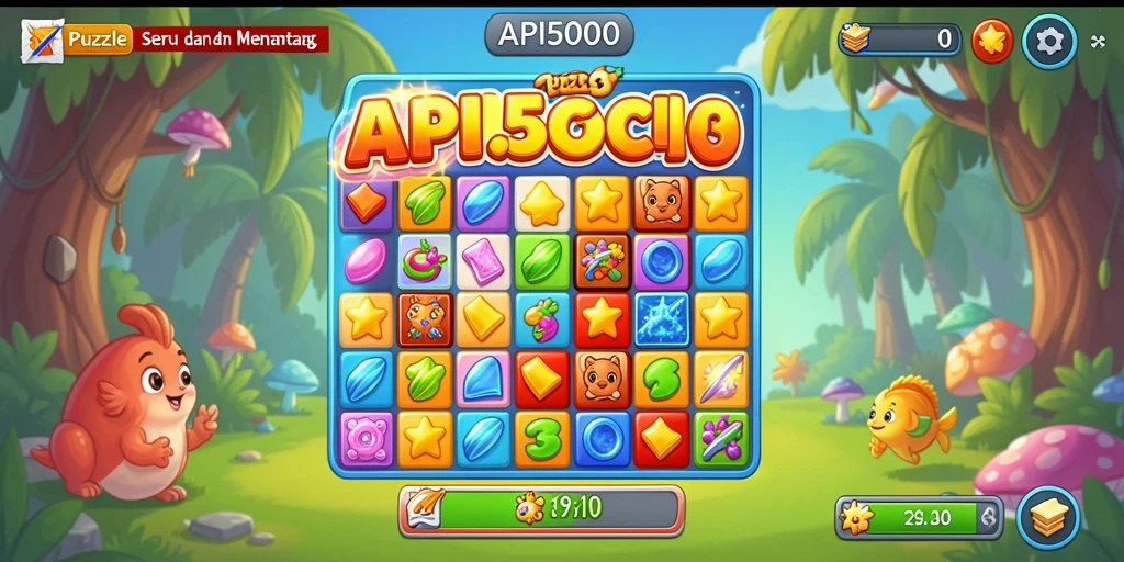 Tampilan gameplay <strong>API5000</strong> yang seru di level Match-3.