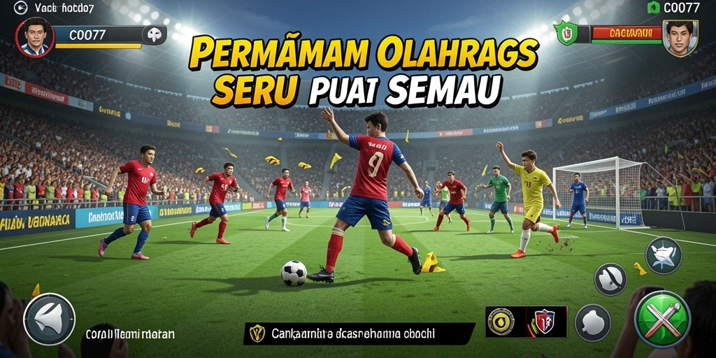 Tampilan gameplay C0077 yang menampilkan aksi olahraga penuh energi.