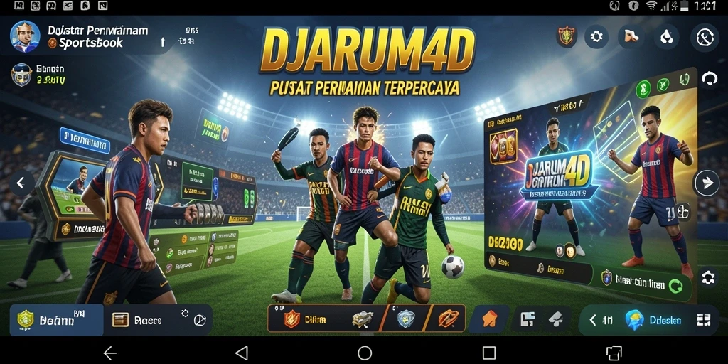Tampilan antarmuka pengguna DJARUM4D dengan gameplay taruhan olahraga.