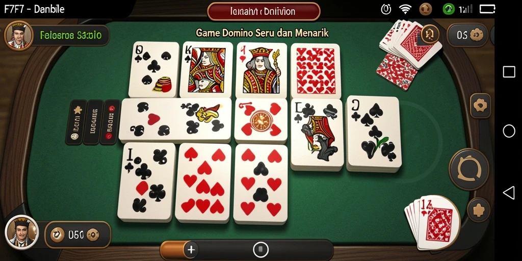 Tampilan gameplay seru di F7F7 saat bermain domino.