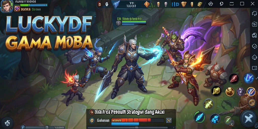 Screenshot LUCKYDF menampilkan aksi seru dalam gameplay MOBA.