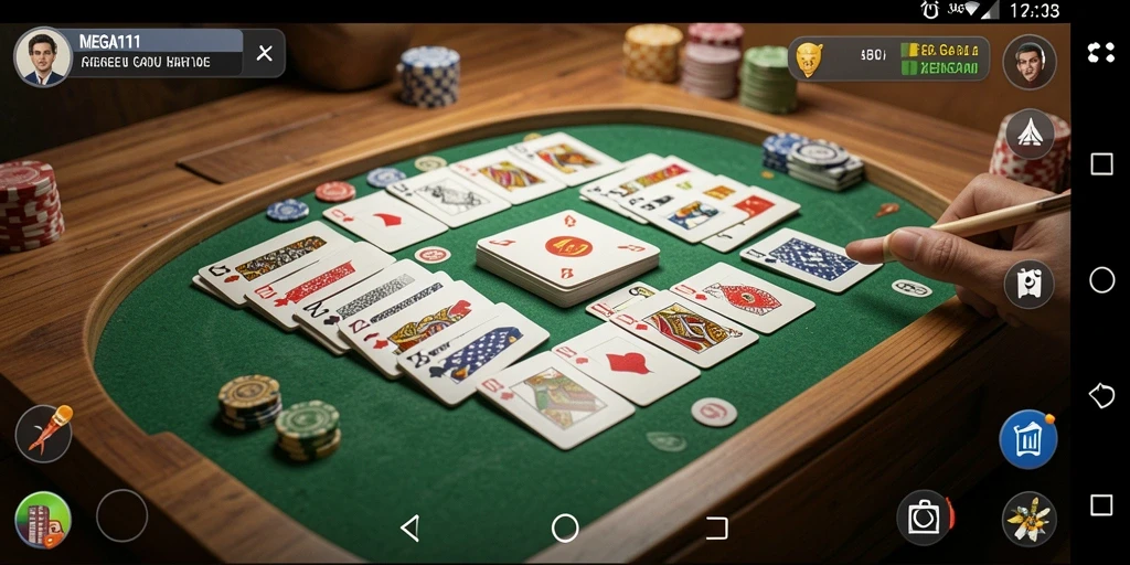 Tampilan gameplay Gaple yang seru dan interaktif di MEGA111.
