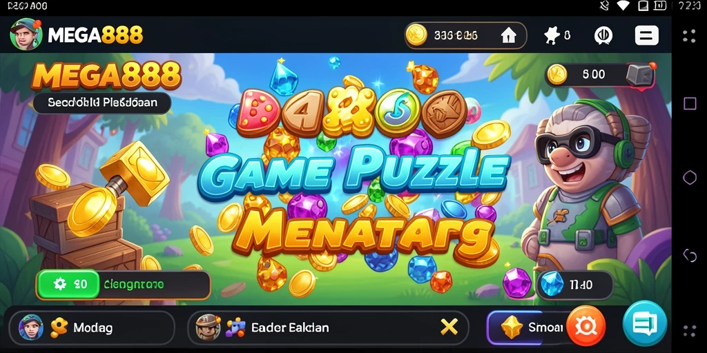 Tampilan layar permainan <strong>MEGA888</strong> yang menampilkan berbagai level puzzle.