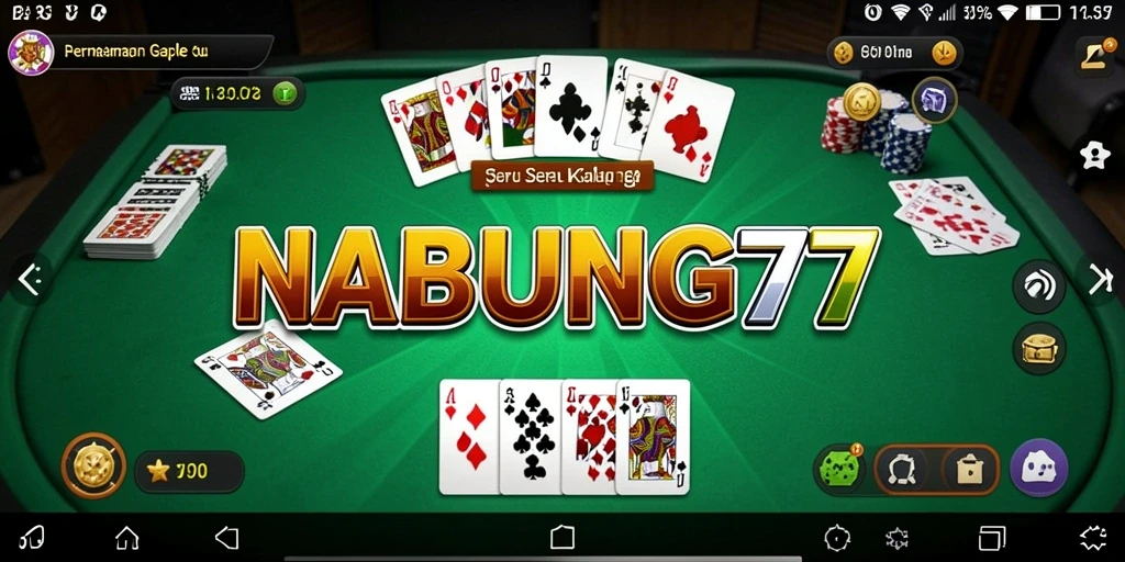 Tampilan gameplay seru dari NABUNG77 dalam bermain Gaple.