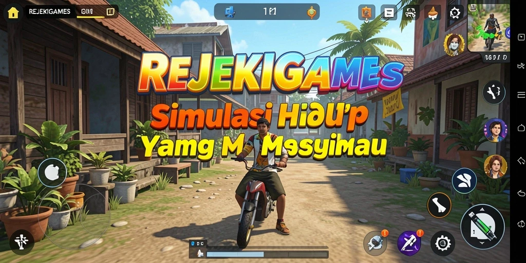 Tampilan menarik dari gameplay REJEKIGAMES yang menggambarkan simulasi kehidupan.