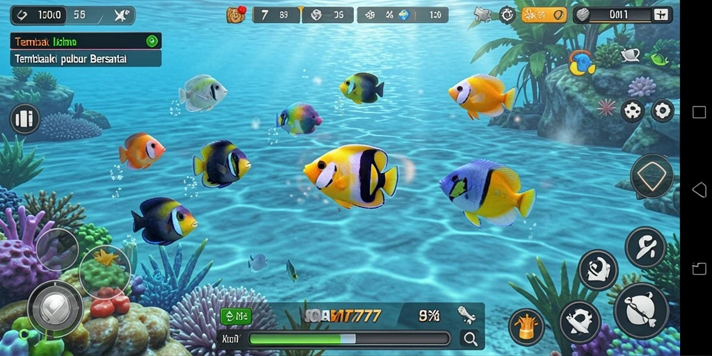Screenshot gameplay SOBAT777 menampilkan keseruan menembak ikan.