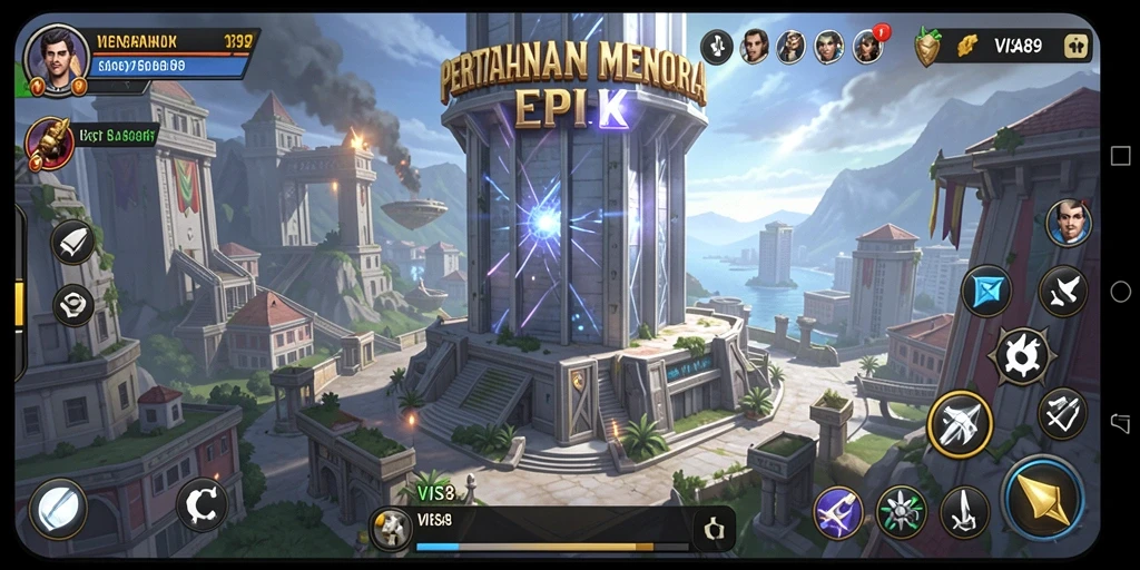 Screenshot gameplay menakjubkan dari Tower Defense VISA89.