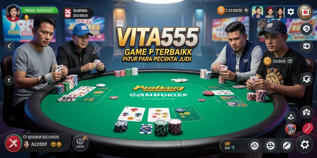 Screenshot VITA555 menunjukkan pemain asyik bermain Poker online.